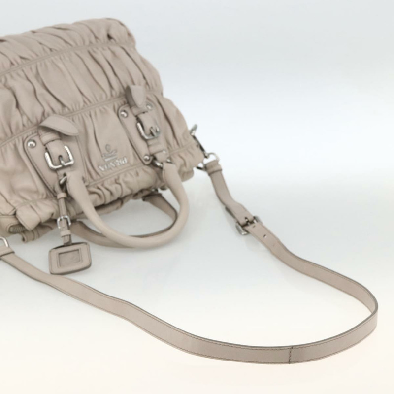 【日本直送】PRADA 納帕皮革手提包 2way 灰色銀色 Auth ka3377V-7