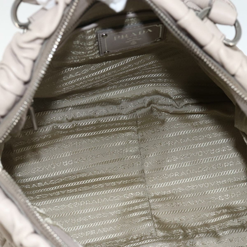 【日本直送】PRADA 納帕皮革手提包 2way 灰色銀色 Auth ka3377V-9