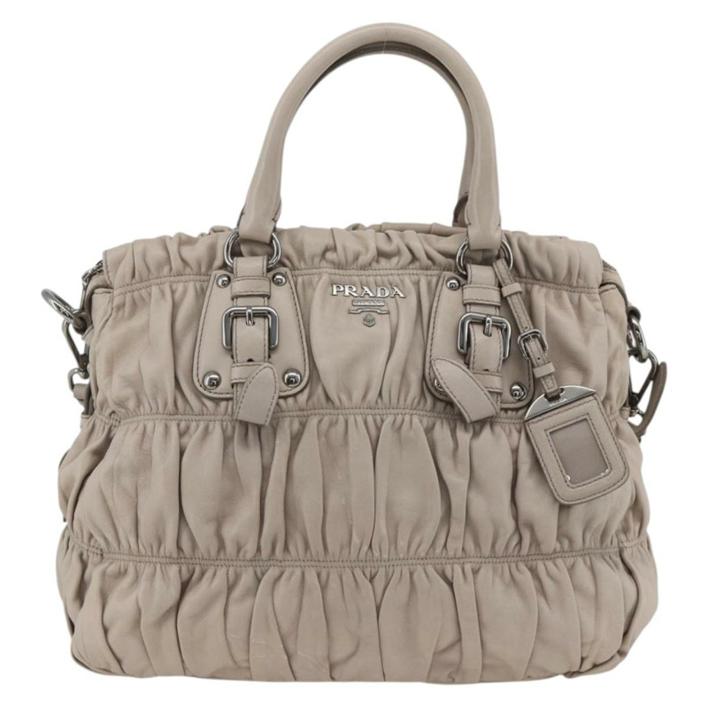 【日本直送】PRADA 納帕皮革手提包 2way 灰色銀色 Auth ka3377V-12