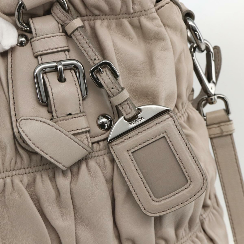 【日本直送】PRADA 納帕皮革手提包 2way 灰色銀色 Auth ka3377V-18