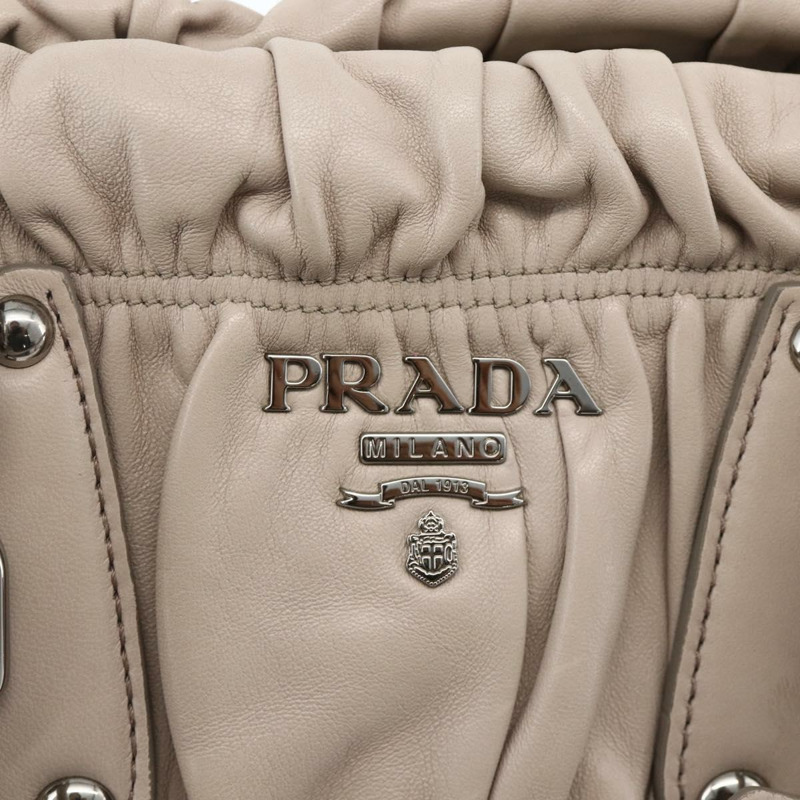 【日本直送】PRADA 納帕皮革手提包 2way 灰色銀色 Auth ka3377V-19
