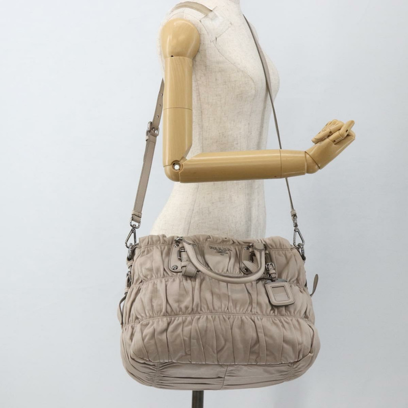 【日本直送】PRADA 納帕皮革手提包 2way 灰色銀色 Auth ka3377V-26