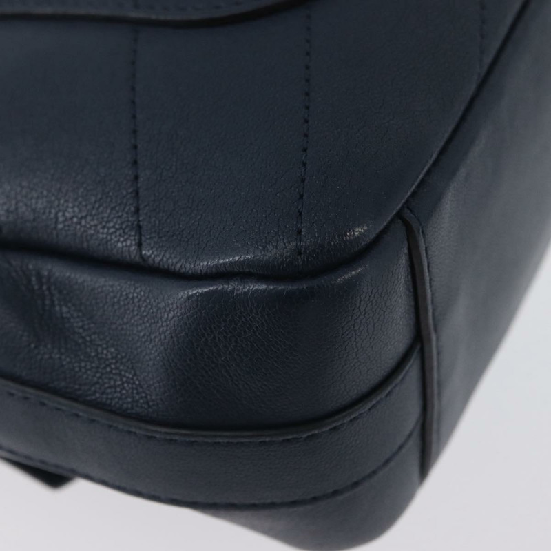 【日本直送】香奈兒 V 字縫線鏈條單肩背包 皮革 金色 海軍藍 CC 正品 ka3335SAM-18