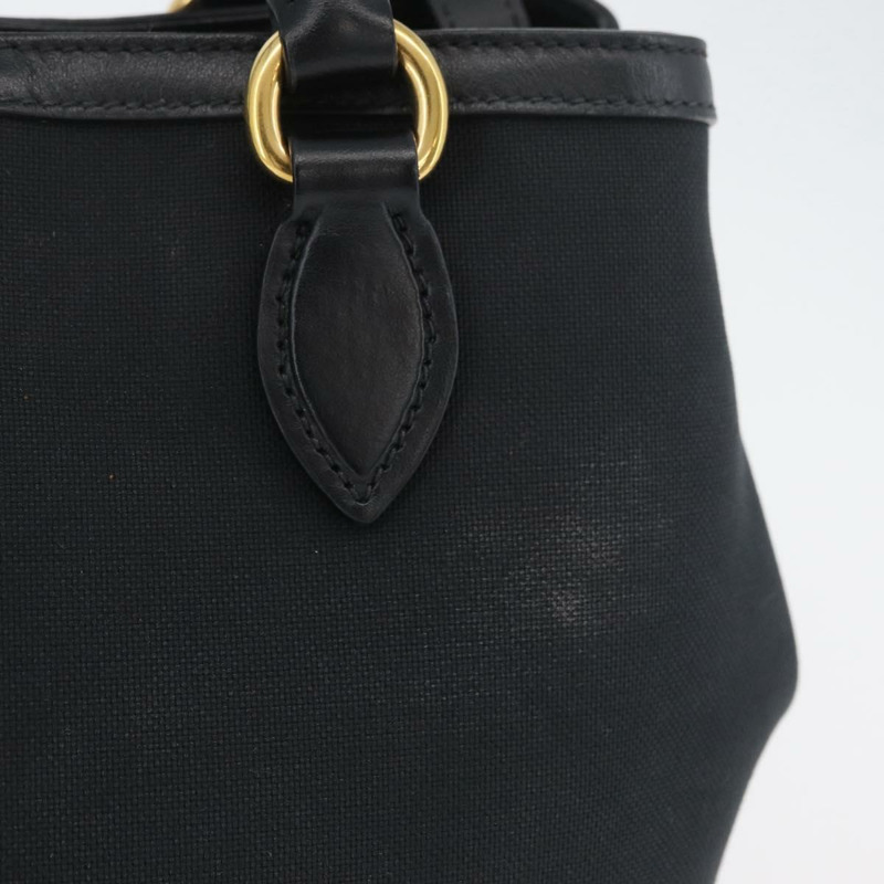 【日本直送】PRADA 手提包 帆布 2way 黑色金色 Auth ka3289V-2