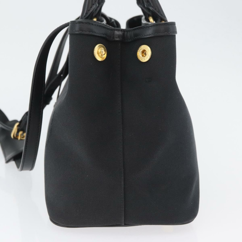 【日本直送】PRADA 手提包 帆布 2way 黑色金色 Auth ka3289V-3