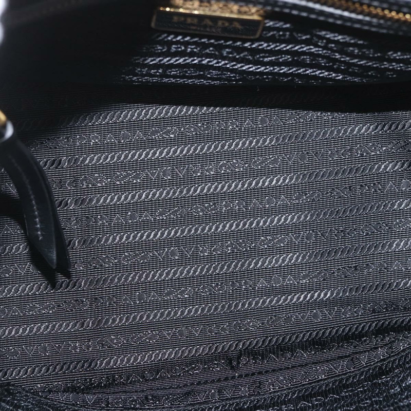【日本直送】PRADA 手提包 帆布 2way 黑色金色 Auth ka3289V-9