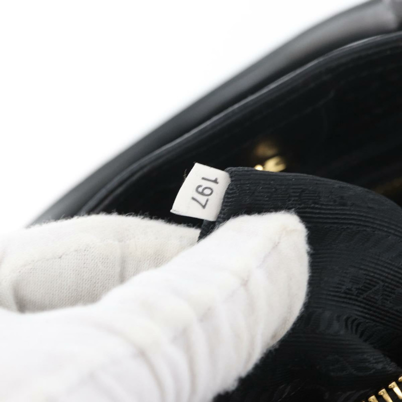 【日本直送】PRADA 手提包 帆布 2way 黑色金色 Auth ka3289V-10