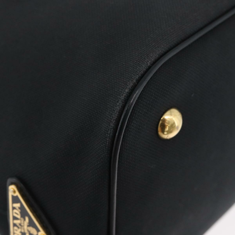 【日本直送】PRADA 手提包 帆布 2way 黑色金色 Auth ka3289V-16
