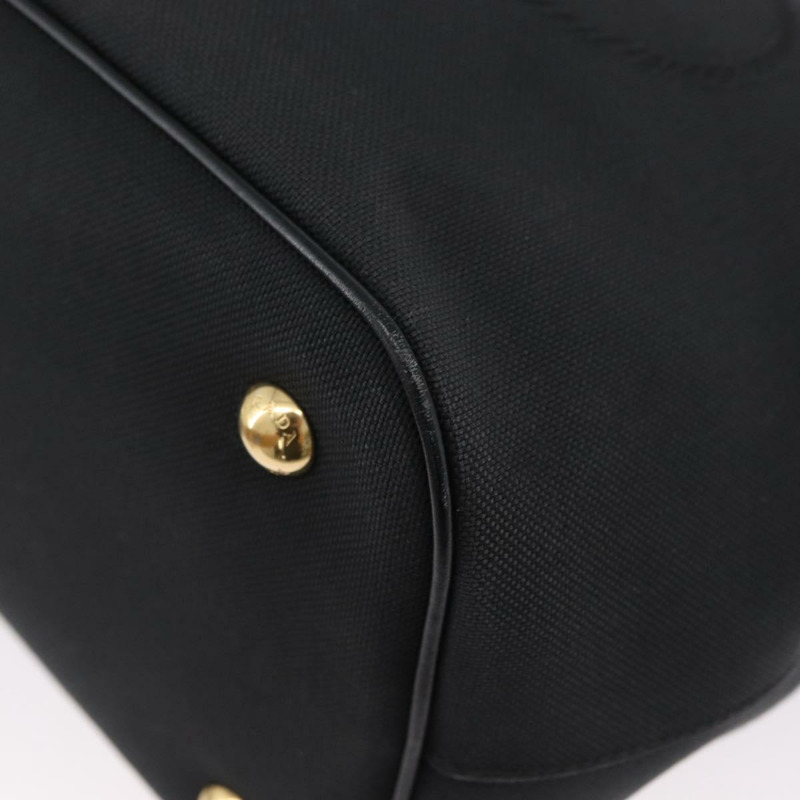 【日本直送】PRADA 手提包 帆布 2way 黑色金色 Auth ka3289V-17