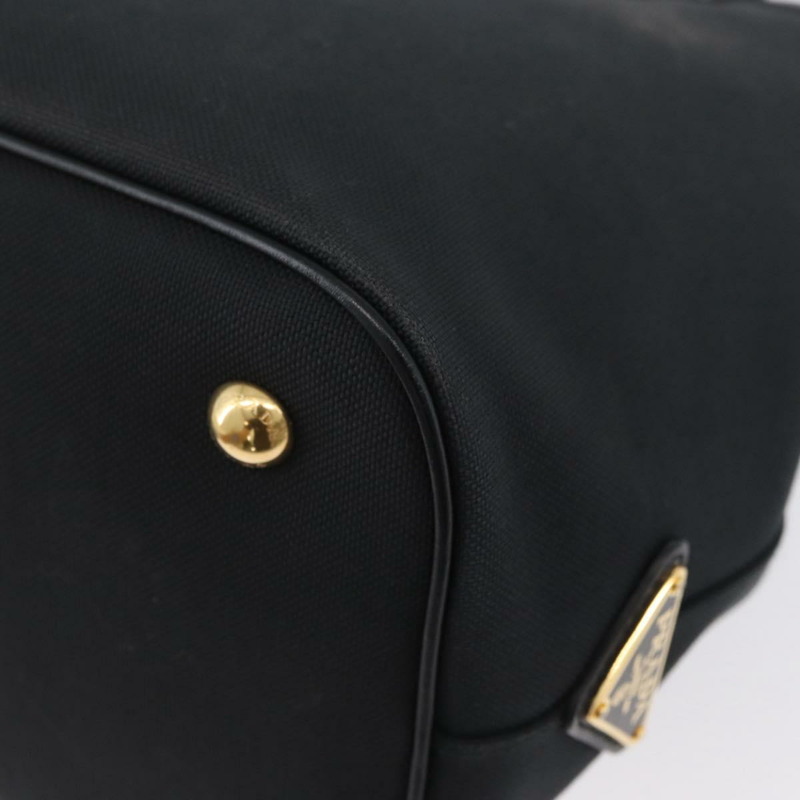 【日本直送】PRADA 手提包 帆布 2way 黑色金色 Auth ka3289V-19