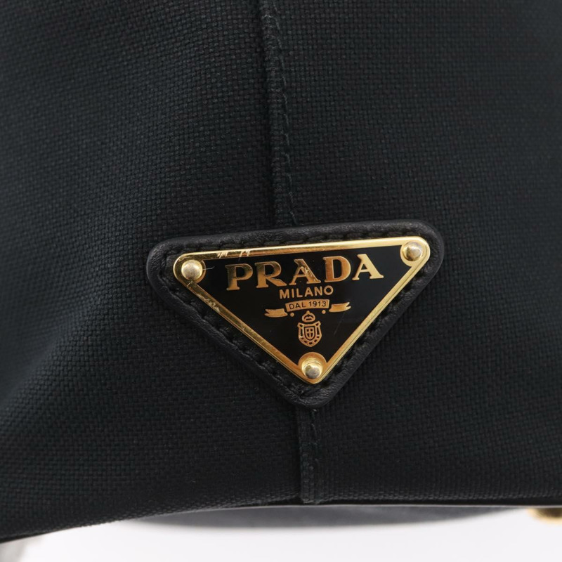 【日本直送】PRADA 手提包 帆布 2way 黑色金色 Auth ka3289V-20