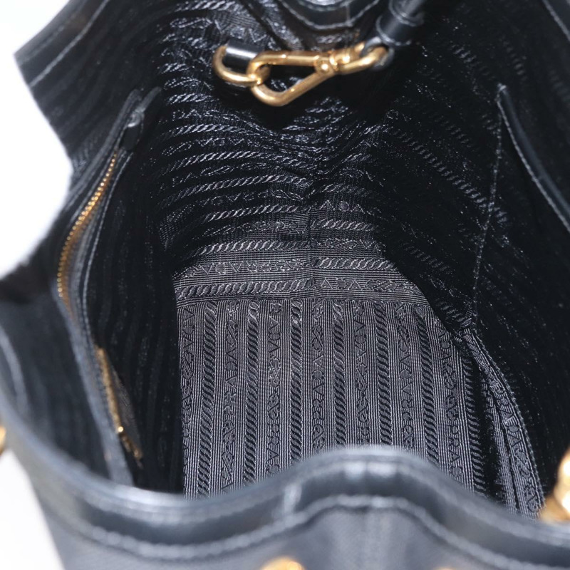 【日本直送】PRADA 手提包 帆布 2way 黑色金色 Auth ka3289V-22