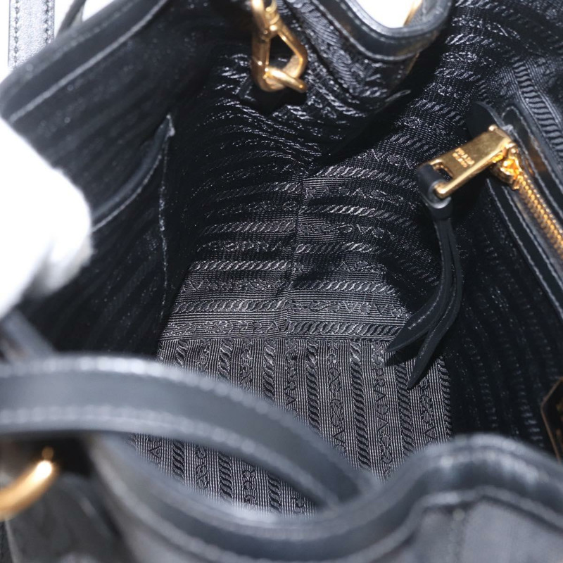 【日本直送】PRADA 手提包 帆布 2way 黑色金色 Auth ka3289V-23