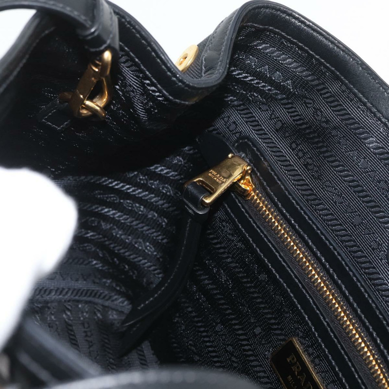 【日本直送】PRADA 手提包 帆布 2way 黑色金色 Auth ka3289V-24