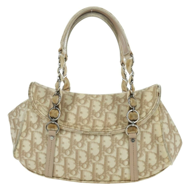 【日本直送】Christian Dior Trotter帆布浪漫鏈條包 PVC 米色銀色 正品 am11148V-1