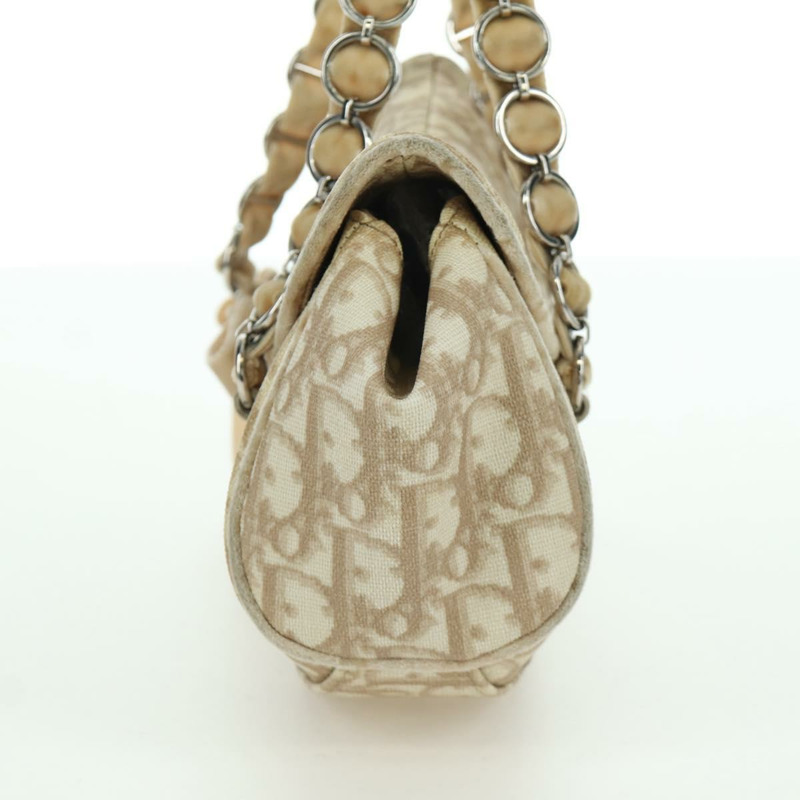 【日本直送】Christian Dior Trotter帆布浪漫鏈條包 PVC 米色銀色 正品 am11148V-2