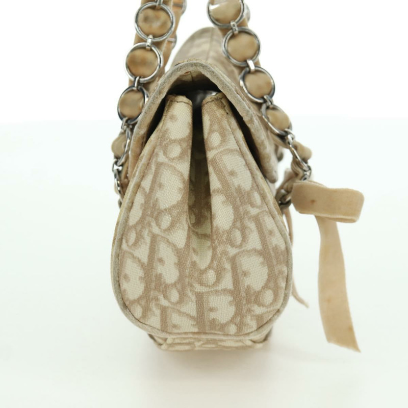 【日本直送】Christian Dior Trotter帆布浪漫鏈條包 PVC 米色銀色 正品 am11148V-3