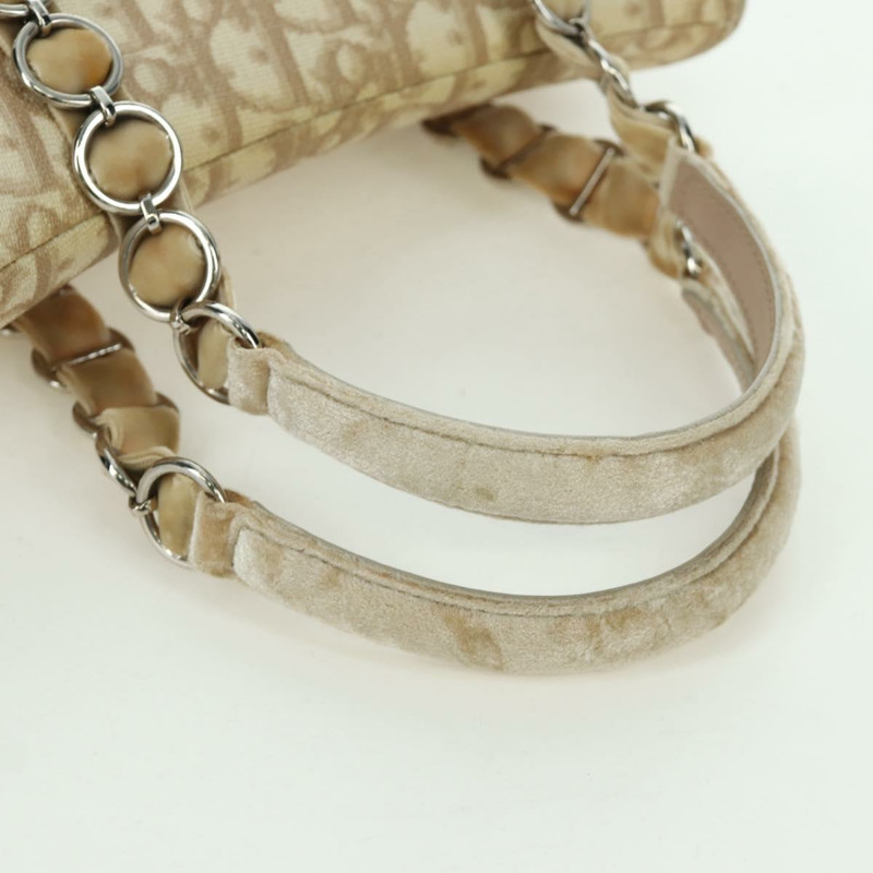 【日本直送】Christian Dior Trotter帆布浪漫鏈條包 PVC 米色銀色 正品 am11148V-6