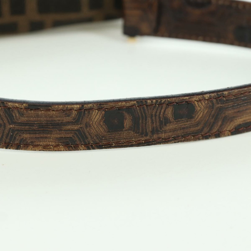 【日本直送】FENDI Zucca帆布間諜包手提包皮革黑色金色正品 am11142V-7