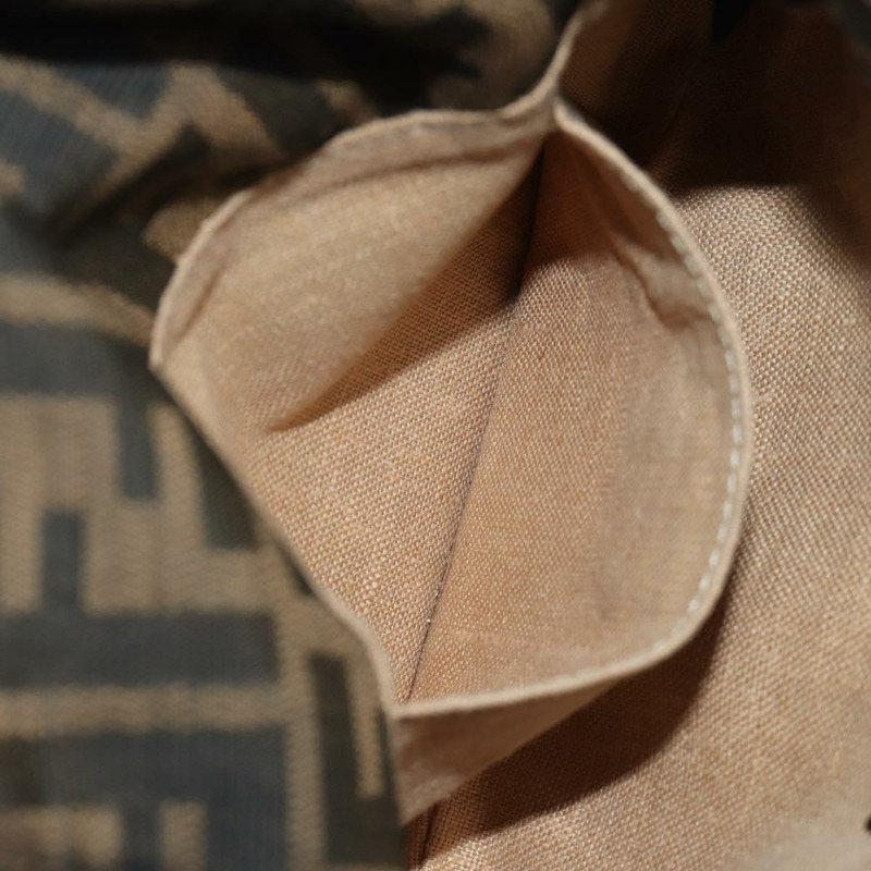 【日本直送】FENDI Zucca帆布間諜包手提包皮革黑色金色正品 am11142V-23