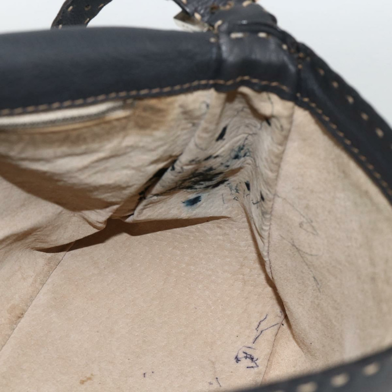 【日本直送】FENDI Selleria Mamma Baguette 手提包，皮革材質，銀色/炭灰色，正品 BAZ530A-19
