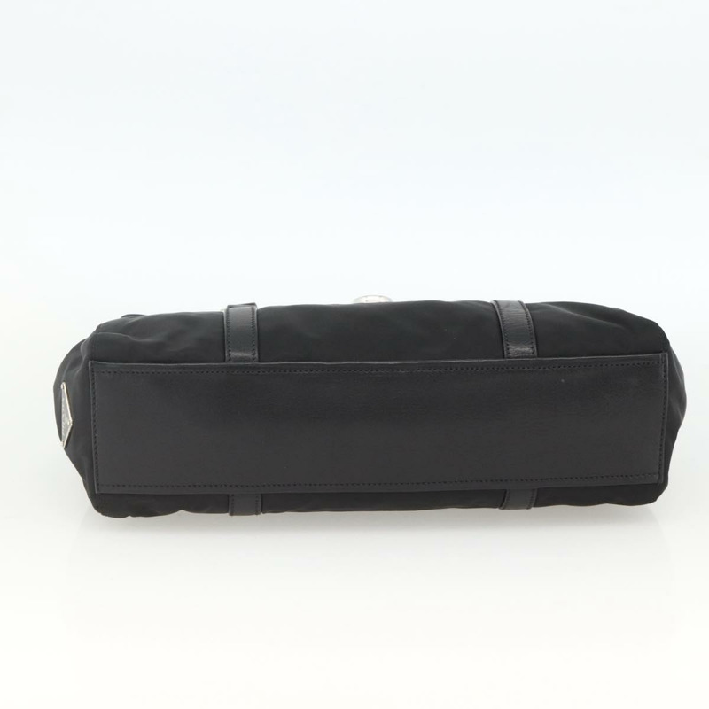 【日本直送】PRADA 尼龍皮革手提包 黑色 銀色 正品 BAZ535V-4