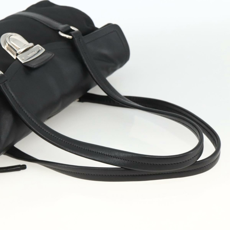 【日本直送】PRADA 尼龍皮革手提包 黑色 銀色 正品 BAZ535V-6