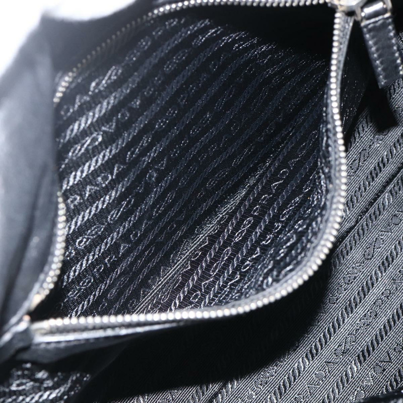 【日本直送】PRADA 尼龍皮革手提包 黑色 銀色 正品 BAZ535V-23