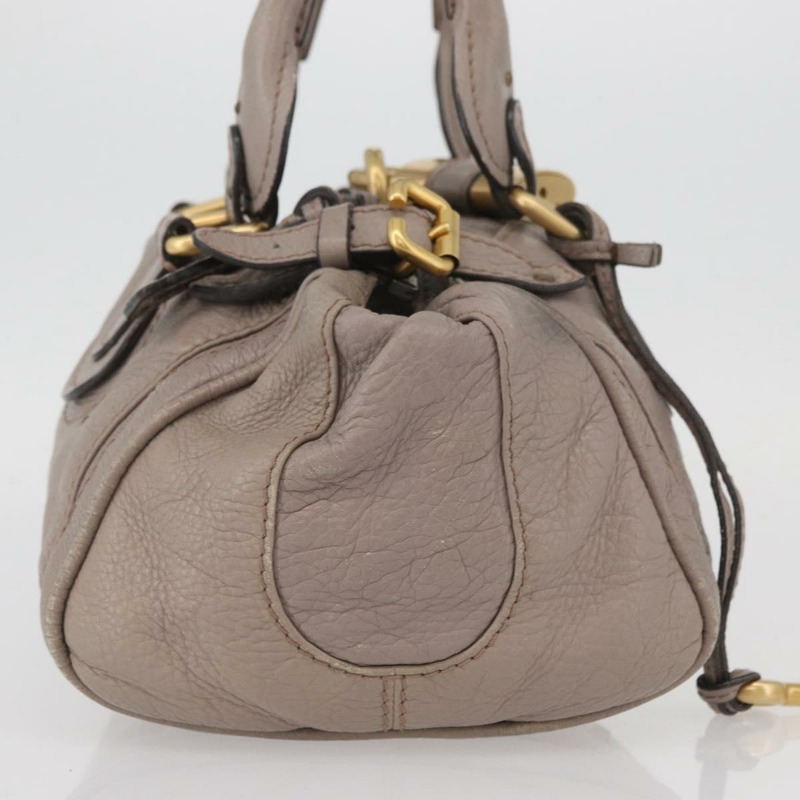【日本直送】Chloe Paddington 手提包 皮革 灰色 金 銀色 正品 ARZ787V-3
