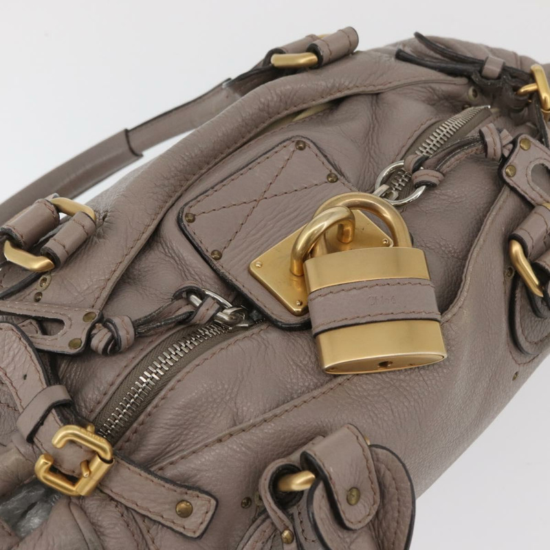 【日本直送】Chloe Paddington 手提包 皮革 灰色 金 銀色 正品 ARZ787V-6