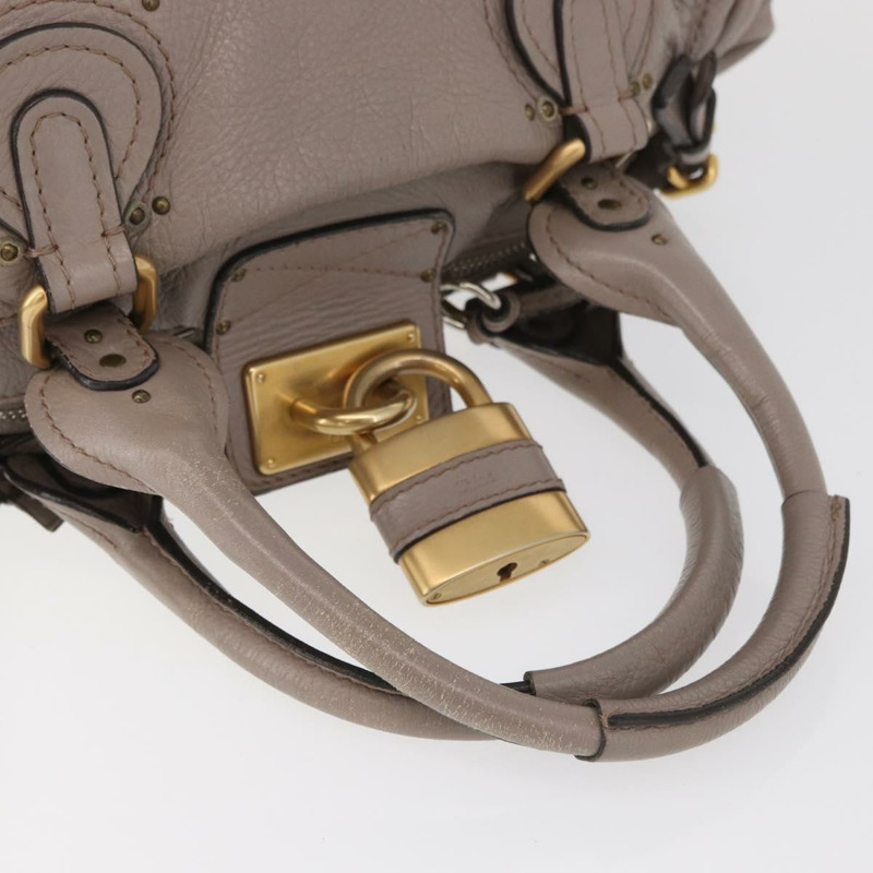 【日本直送】Chloe Paddington 手提包 皮革 灰色 金 銀色 正品 ARZ787V-7