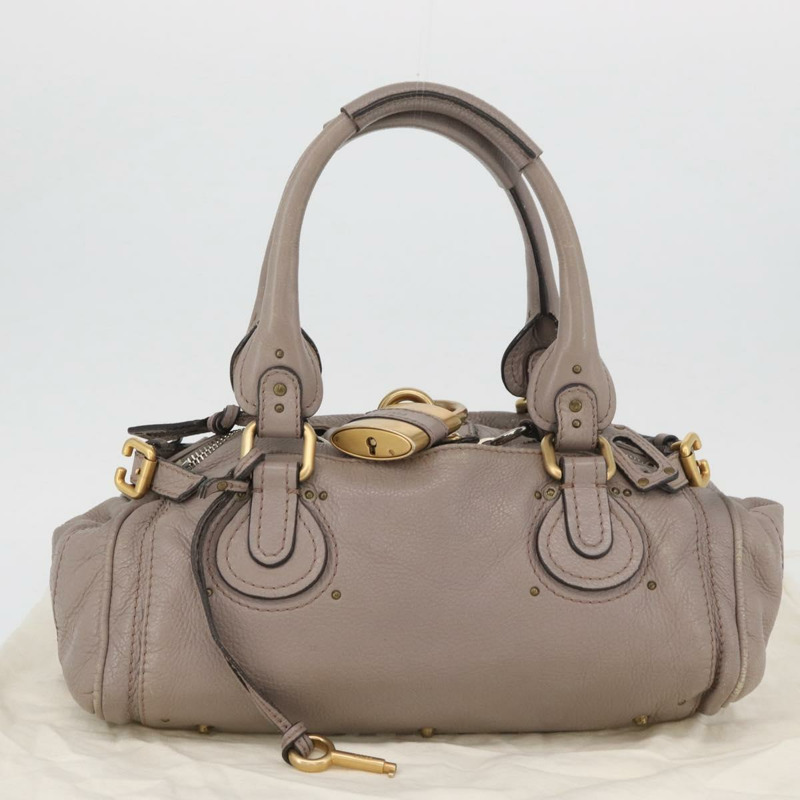 【日本直送】Chloe Paddington 手提包 皮革 灰色 金 銀色 正品 ARZ787V-11