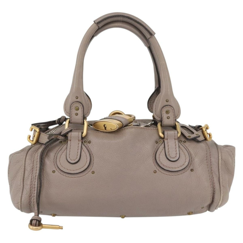 【日本直送】Chloe Paddington 手提包 皮革 灰色 金 銀色 正品 ARZ787V-12