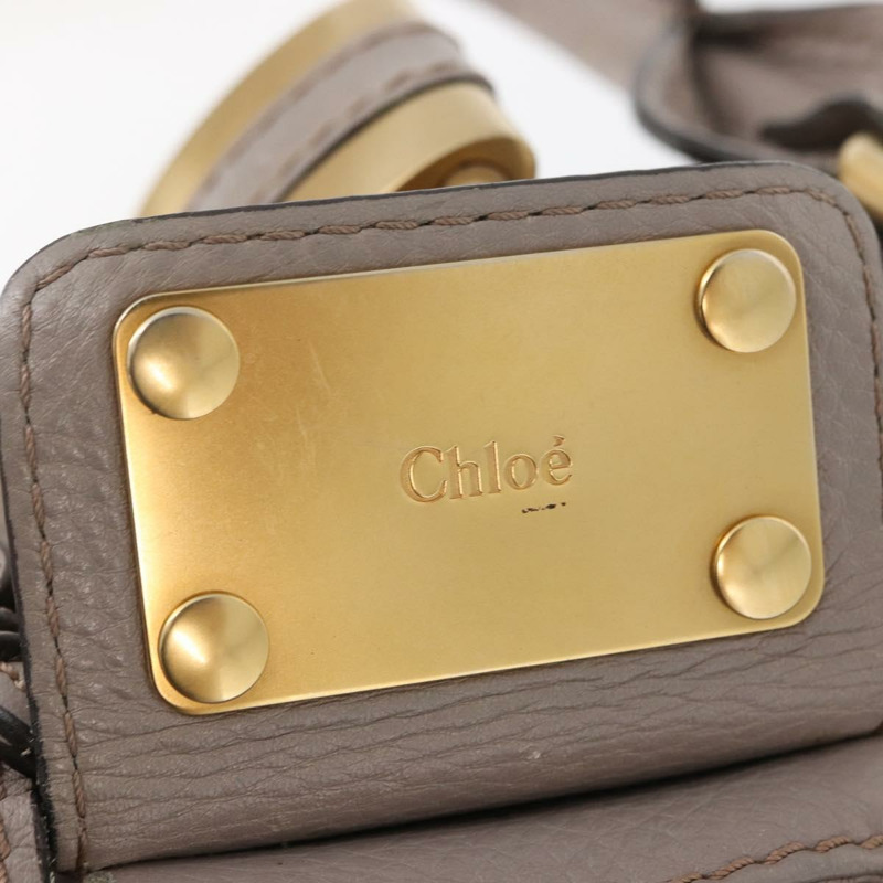 【日本直送】Chloe Paddington 手提包 皮革 灰色 金 銀色 正品 ARZ787V-21