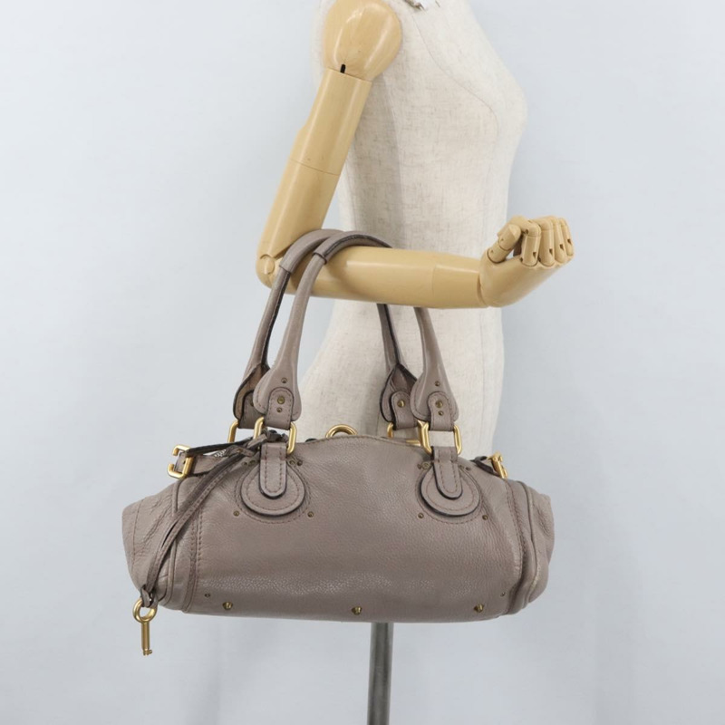 【日本直送】Chloe Paddington 手提包 皮革 灰色 金 銀色 正品 ARZ787V-28