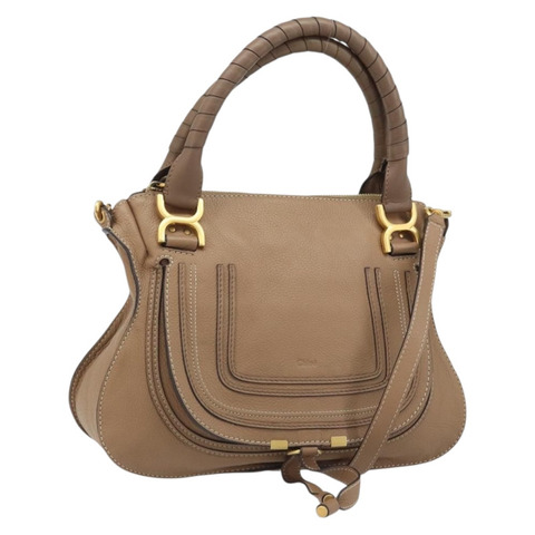 Chloe Mercy 手提包 皮革 兩用 米色 金色 正品 fm5267V