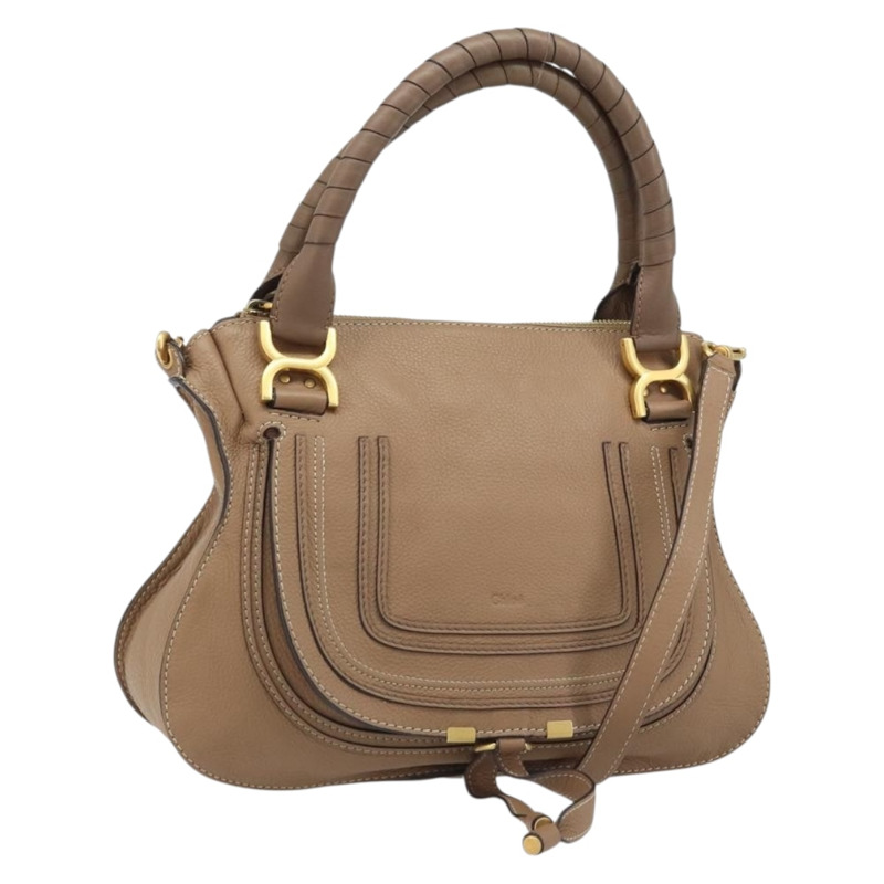 【日本直送】Chloe Mercy 手提包 皮革 兩用 米色 金色 正品 fm5267V-0