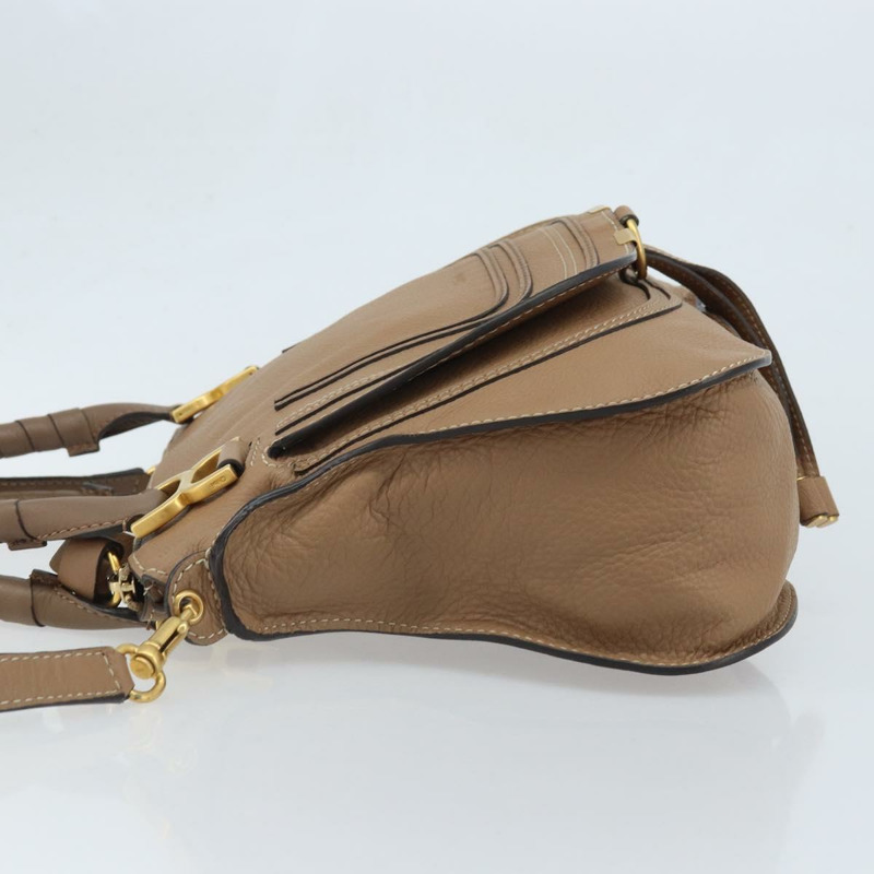 【日本直送】Chloe Mercy 手提包 皮革 兩用 米色 金色 正品 fm5267V-3