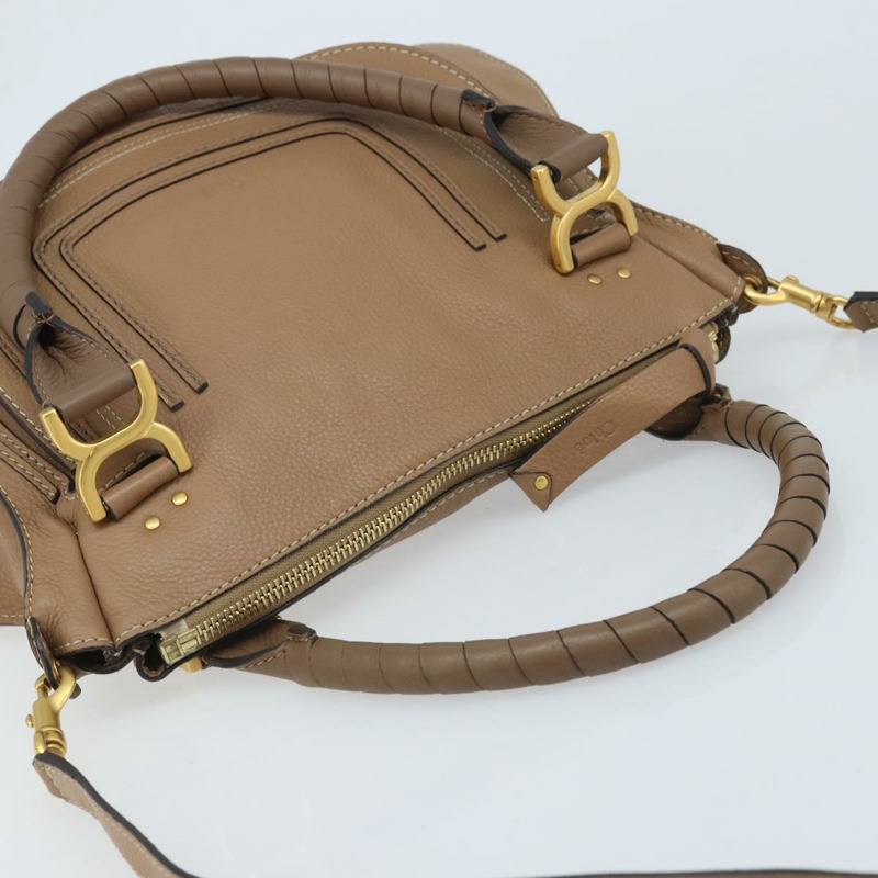 【日本直送】Chloe Mercy 手提包 皮革 兩用 米色 金色 正品 fm5267V-5