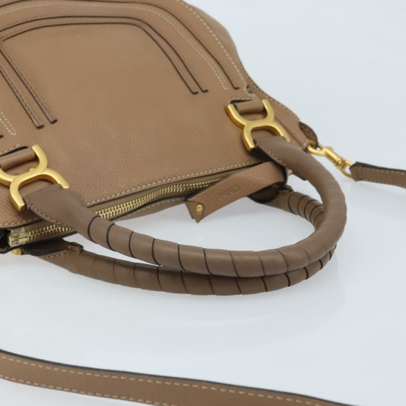 【日本直送】Chloe Mercy 手提包 皮革 兩用 米色 金色 正品 fm5267V-6