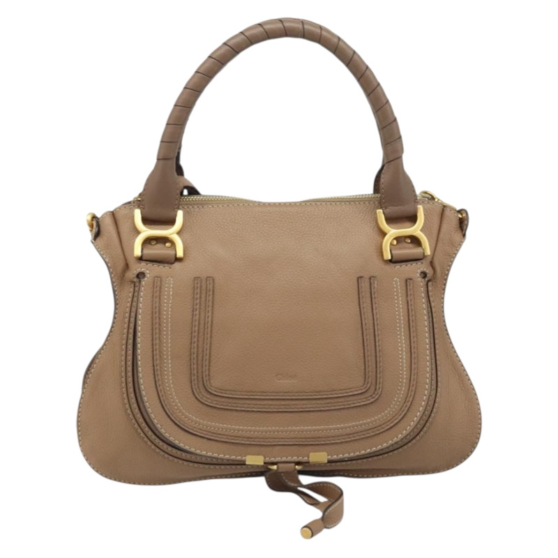 【日本直送】Chloe Mercy 手提包 皮革 兩用 米色 金色 正品 fm5267V-12