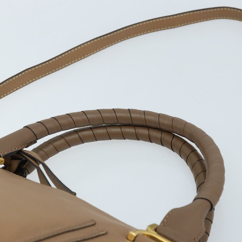 【日本直送】Chloe Mercy 手提包 皮革 兩用 米色 金色 正品 fm5267V-13