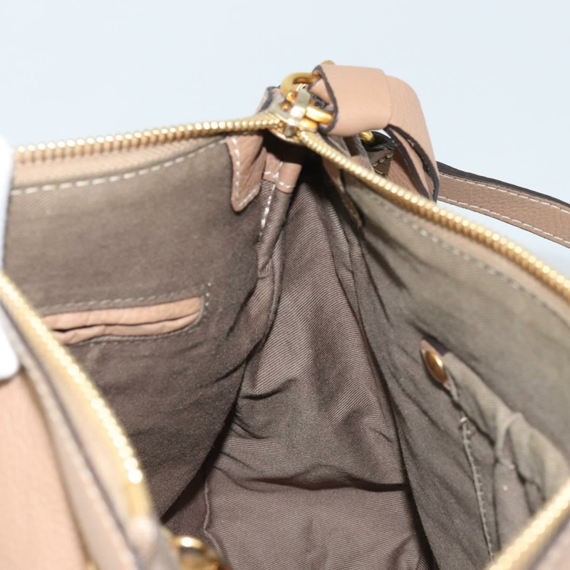 【日本直送】Chloe Mercy 手提包 皮革 兩用 米色 金色 正品 fm5267V-21