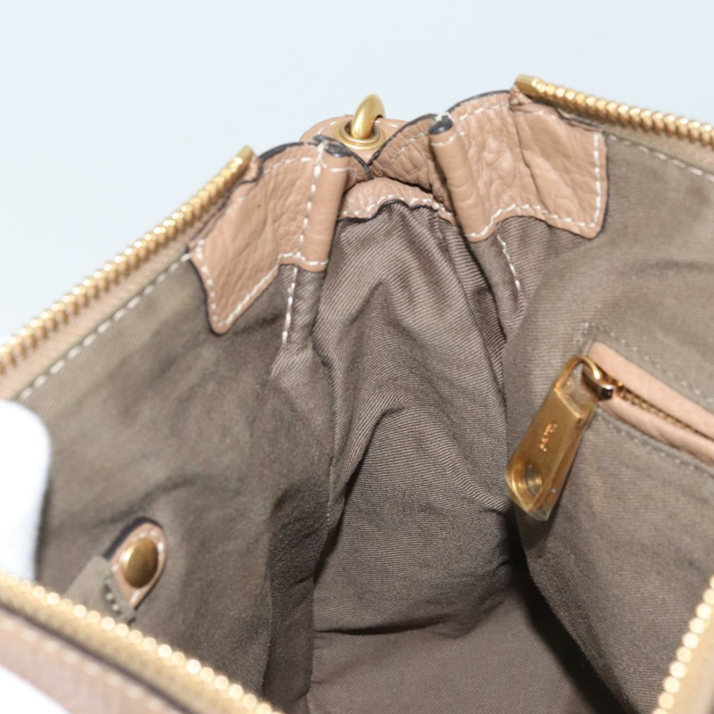 【日本直送】Chloe Mercy 手提包 皮革 兩用 米色 金色 正品 fm5267V-22