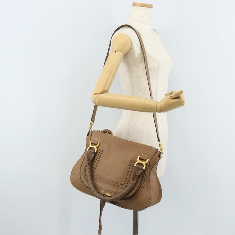 【日本直送】Chloe Mercy 手提包 皮革 兩用 米色 金色 正品 fm5267V-26