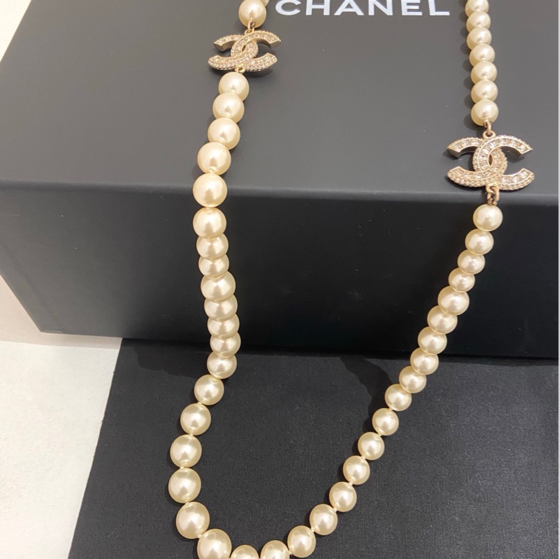 Chanel香奈兒經典滿鑽雙C毛衣鏈   16 附件：盒子-0