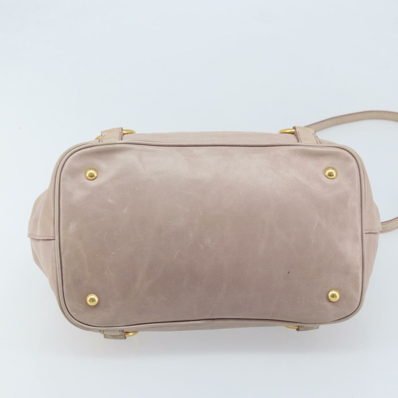 【日本直送】Miu Miu 手提包 皮革 兩用 粉金配色 正品 BAZ142M-4