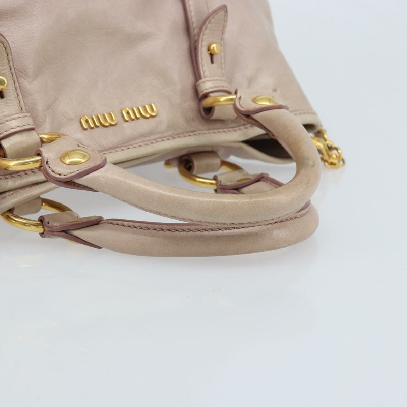 【日本直送】Miu Miu 手提包 皮革 兩用 粉金配色 正品 BAZ142M-6