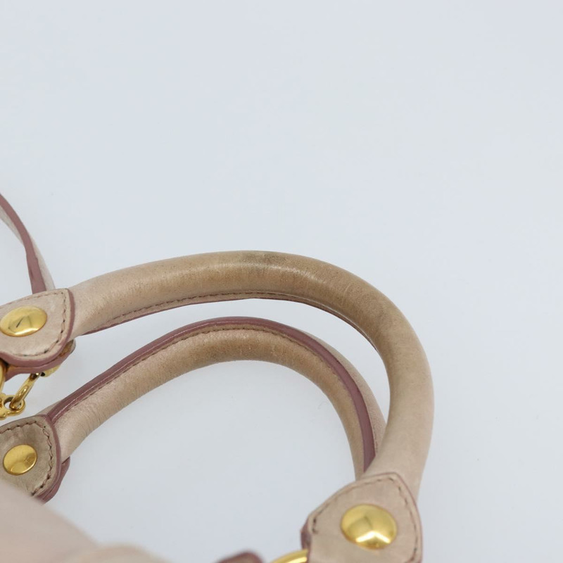 【日本直送】Miu Miu 手提包 皮革 兩用 粉金配色 正品 BAZ142M-7