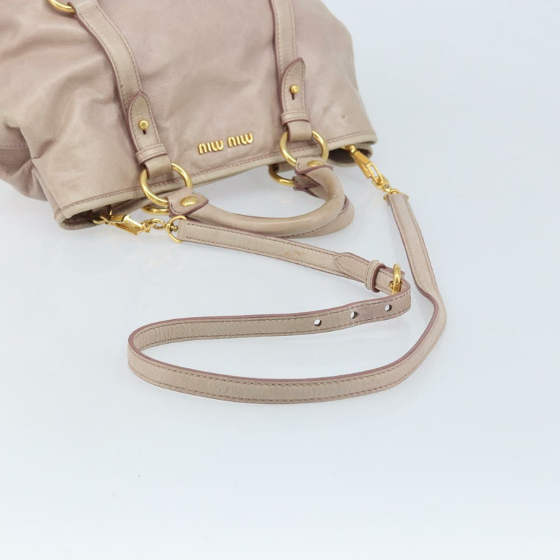 【日本直送】Miu Miu 手提包 皮革 兩用 粉金配色 正品 BAZ142M-8